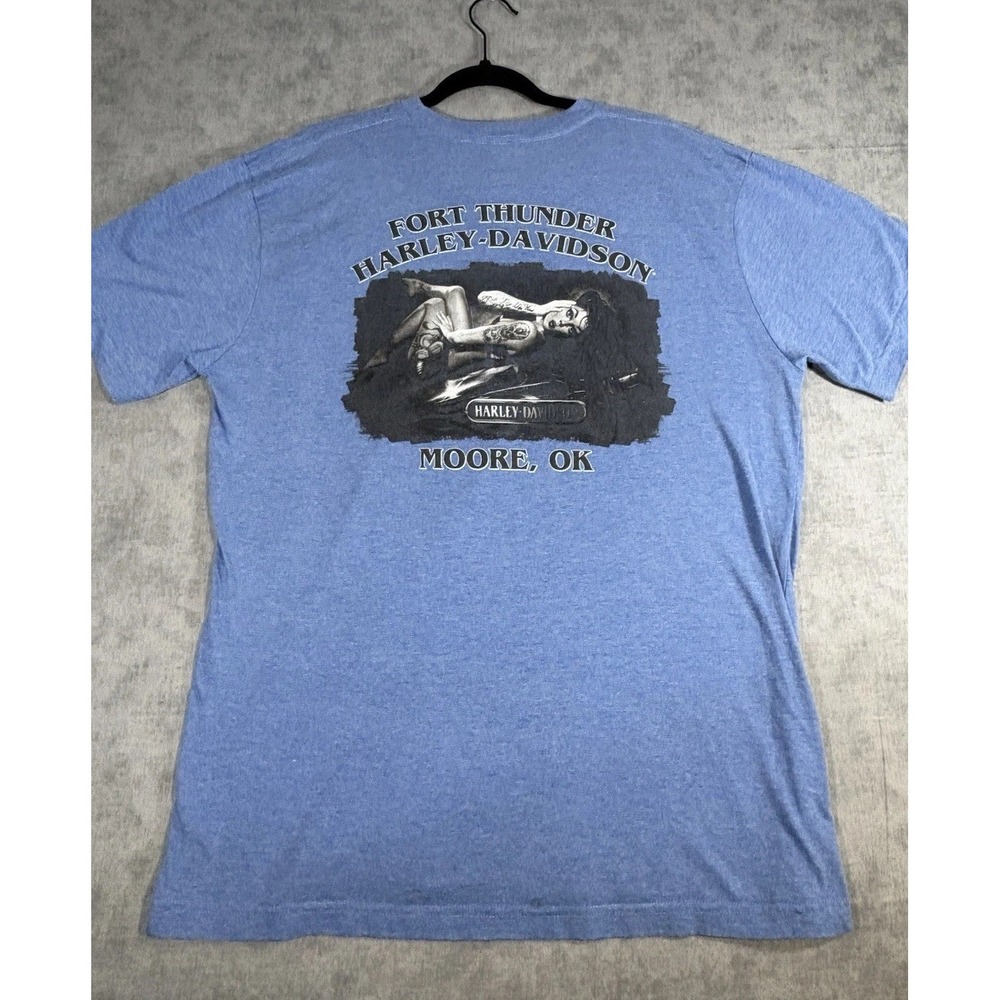 Vintage Harley Davidson Fort Thunder Moore OK USA Bravado T-Shirt XL 2 Sided